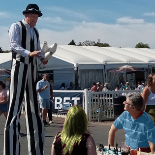 Stiltwalker at Beer festival chess club
